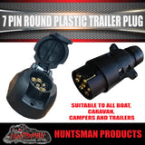 7 Pin Male & Female Plastic Round Trailer Caravan Plugs