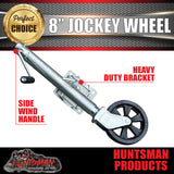 680Kg Caravan Trailer 8" Swing Up Side Wind Jockey Wheel & Mount kit. PVC Wheel