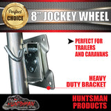 680Kg Caravan Trailer 8" Swing Up Side Wind Jockey Wheel & Mount kit. PVC Wheel