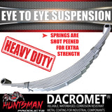 2x Galvanised Dacromet 60mm x 6mm Trailer Caravan 9 Leaf Eye to Eye Springs 2200kg Rated.  Shot Peened.
