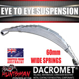 2x Galvanised Dacromet 60mm x 6mm Trailer Caravan 9 Leaf Eye to Eye Springs 2200kg Rated.  Shot Peened.