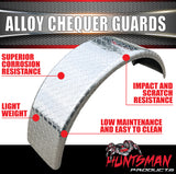 Aluminium Propeller Plate Teardrop Trailer Caravan Radius Mud Guards 880mm x 250mm Wide