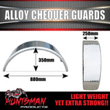 Aluminium Propeller Plate Teardrop Trailer Caravan Radius Mud Guards 880mm x 250mm Wide