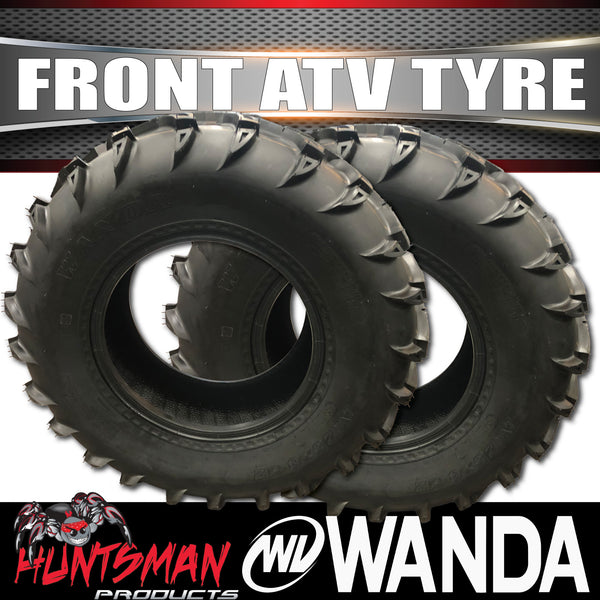 2x 25X8-12 Inch Wanda P377 Front ATV Tyre 43J For Quad Bike ATV Buggy UTV 250cc 300cc