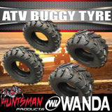 Full Set 2x 25x10-12 Rears & 2x 25x8-12 Fronts Wanda P377 ATV Tyres Quad Bike Buggy