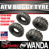 Full Set 2x 25x10-12 Rears & 2x 25x8-12 Fronts Wanda P377 ATV Tyres Quad Bike Buggy