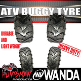 Full Set 2x 25x10-12 Rears & 2x 25x8-12 Fronts Wanda P377 ATV Tyres Quad Bike Buggy
