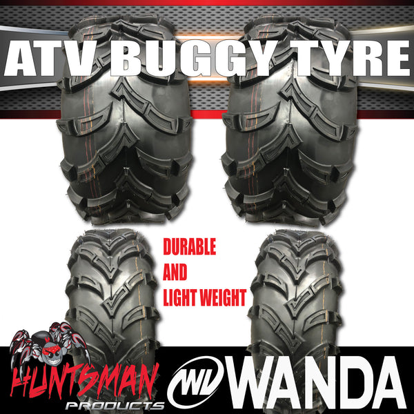 Full Set 2x 25x10-12 Rears & 2x 25x8-12 Fronts Wanda P377 ATV Tyres Quad Bike Buggy