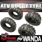 Full Set 2x 25x10-12 Rears & 2x 25x8-12 Fronts Wanda P377 ATV Tyres Quad Bike Buggy