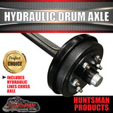 Natural 1400Kg Hydraulic Drum Braked Trailer Caravan 45mm Axle, 64" - 77" Long