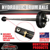 Natural 1400Kg Hydraulic Drum Braked Trailer Caravan 45mm Axle, 64" - 77" Long