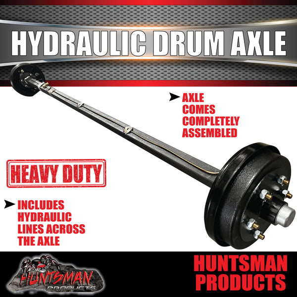 Natural 1400Kg Hydraulic Drum Braked Trailer Caravan 45mm Axle, 64" - 77" Long