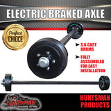 1400Kg 45mm Solid Electric Braked Trailer Caravan Axle + Handbrake Axles 64" -77"