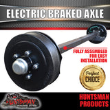 1000Kg 40mm Solid Electric Braked Trailer Caravan Axle + Handbrake Axles 77" -96"