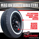 15" 6 Stud Trailer Caravan Baby Mongrel Mag Wheel & 205/75R15C Whitewall Tyre