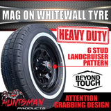 15" 6 Stud Trailer Caravan Baby Mongrel Mag Wheel & 205/75R15C Whitewall Tyre