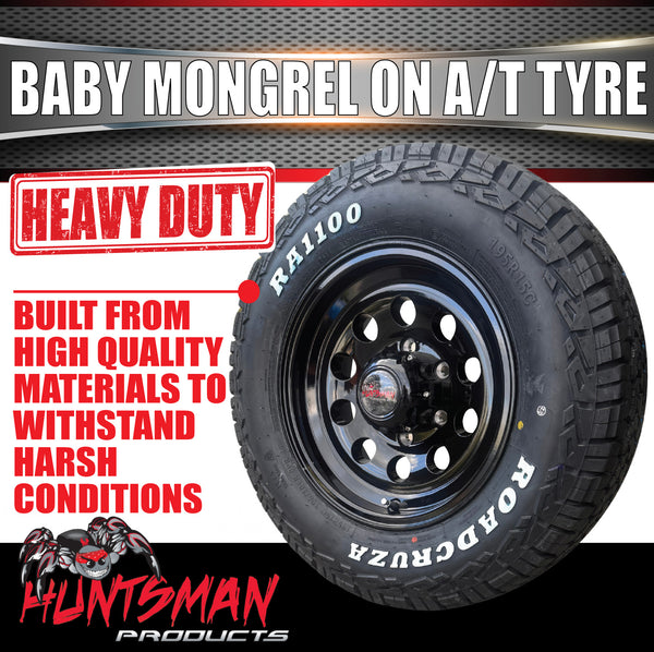 15" 6 Stud Baby Mongrel Caravan Trailer Alloy Rim & 195R15C LT RA1100 AT TYRE