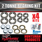 4x Koyo 2 Tonne 2000Kg Trailer Caravan Bearing Kits 30210 Inner & 15123 Koyo Outer.