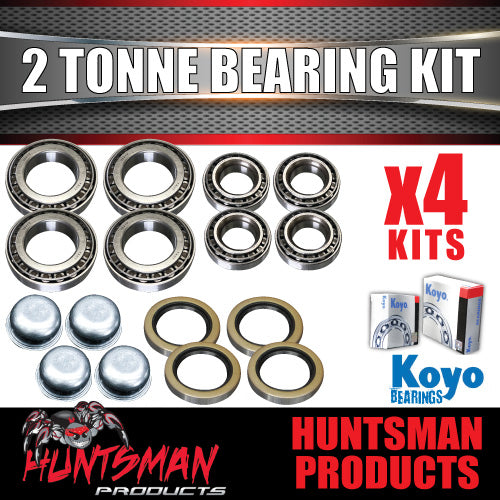 4x Koyo 2 Tonne 2000Kg Trailer Caravan Bearing Kits 30210 Inner & 15123 Koyo Outer.