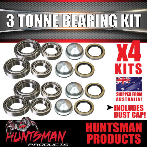 4x 3 Tonne 3000Kg Trailer Caravan Bearing Kits 30210 Inner & 29749 Outer