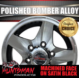 14" Trailer Caravan 6 Stud Polished Bomber Alloy Wheel & 18514 LT RA1100 A/T Commercial Tyre. 185 14