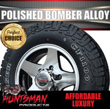 14" Trailer Caravan 6 Stud Polished Bomber Alloy Wheel & 18514 LT RA1100 A/T Commercial Tyre. 185 14