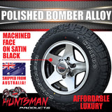14" Trailer Caravan 6 Stud Polished Bomber Alloy Wheel & 18514 LT RA1100 A/T Commercial Tyre. 185 14