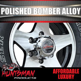 14" Trailer Caravan 6 Stud Polished Bomber Alloy Wheel & 18514 LT RA1100 A/T Commercial Tyre. 185 14
