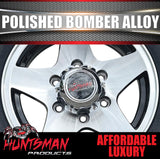 14" Trailer Caravan 6 Stud Polished Bomber Alloy Wheel & 195R14C Commercial Tyre. 195 14