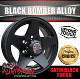 14" Trailer Caravan 6 Stud Black Bomber Alloy Wheel & 175/70R14 LT RA1100 A/T Commercial Tyre. 175 70 14