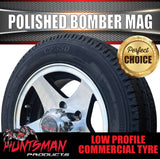 Low Profile Boat Trailer 14" Polished Bomber 6 Stud Alloy Mag Wheel & 175/65R14C Tyre