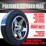 Low Profile Boat Trailer 14" Polished Bomber 6 Stud Alloy Mag Wheel & 175/65R14C Tyre