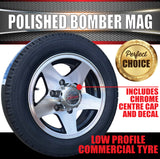 Low Profile Boat Trailer 14" Polished Bomber 6 Stud Alloy Mag Wheel & 175/65R14C Tyre