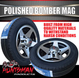 Low Profile Boat Trailer 14" Polished Bomber 6 Stud Alloy Mag Wheel & 175/65R14C Tyre