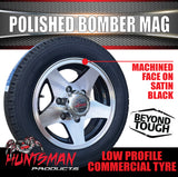 Low Profile Boat Trailer 14" Polished Bomber 6 Stud Alloy Mag Wheel & 175/65R14C Tyre