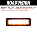 Roadvision Front Bullbar LED DRL Indicator & Park lamp Rectangle 10-30v BR150DRL