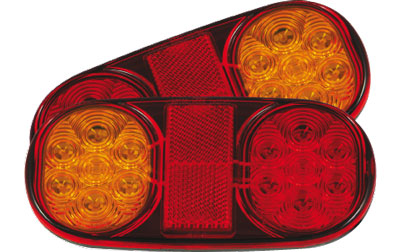 Boat Trailer Submersible Rear Combination LED Lights. Stop Tail Ref 162x80mm