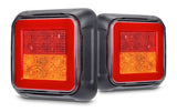 x2 Roadvision LED Rear Combination Tail Light 100x100mm Stop/Tail/Ind BR81LR