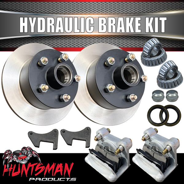 10" Trailer Caravan Hydraulic Disc Brake Kit inc Bearing Kits, Mounts, Stainless Pistons