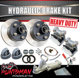 10" 5 Stud Trailer Caravan Hydraulic Disc Brake Kit + Full Coupling & Hydraulic Line kit