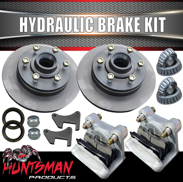 12" Parallel 1600Kg Trailer Caravan 6 Stud L/C Pattern Hydraulic Disc Brake Kit. 6/139.7 PCD