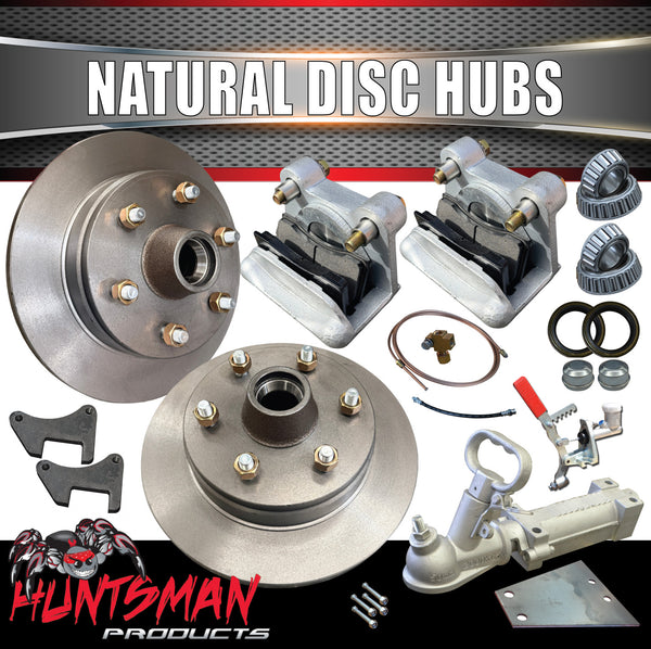 12" Trailer Caravan 6 Stud Hydraulic Disc Brake Kit + Full Coupling & Hydraulic Line Kit.