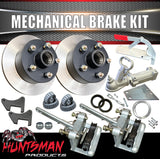 10" Trailer Caravan Mechanical Disc Brake & Coupling Kit. Natural S.G Cast Discs