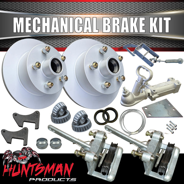 10" Galvanised Marine Grade Trailer Caravan Mechanical Disc Brake & Coupling kit.