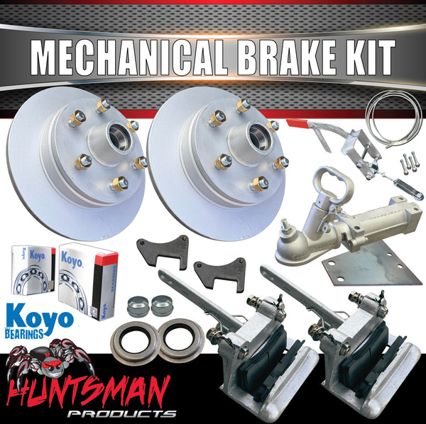 12" Galvanised 6 Stud Boat Trailer Mechanical Disc Brake & Coupling kit. KOYO Japanese Bearings