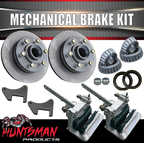 12" Parallel 1600Kg Trailer Caravan Mechanical Disc Brake kit. 6 Stud 6/139.7 PCD