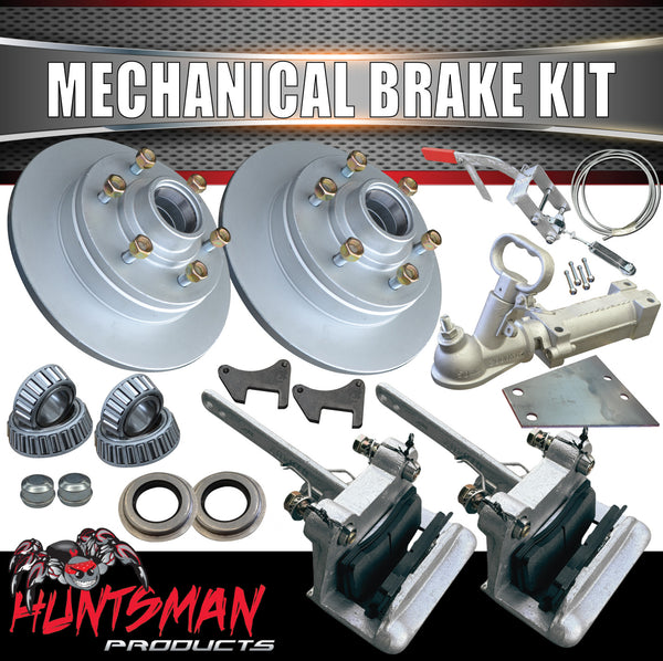 12" Parallel 1600Kg Galvanised 6 Stud Boat Trailer Mechanical Disc Brake & Coupling Kit