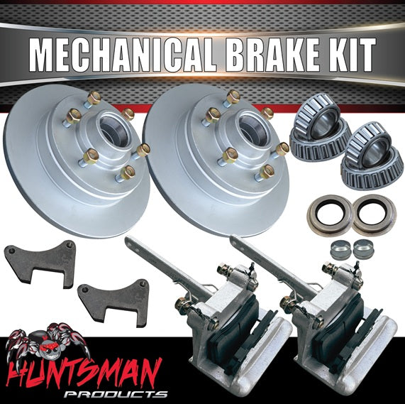 12" Parallel 1600Kg Galvanised 6 Stud Trailer Caravan Mechanical Disc Brake kit