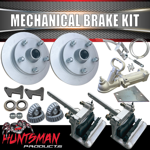 12" 5 Stud Landcruiser Pattern 5/150 PCD Boat Trailer Mechanical Disc Brake & Coupling Kit