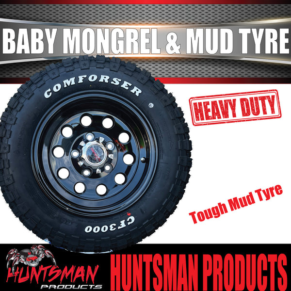 13x4.5 Ford Pattern Mongrel Trailer Alloy Rim & 165/80R13 LT Comforser Mud Tyre